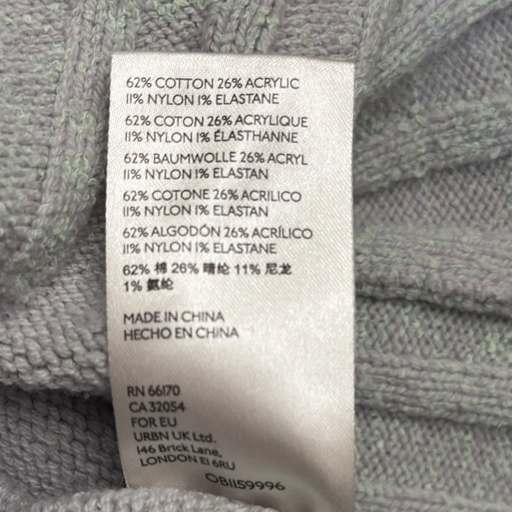 Free People Street Fair Light Green Oversized Crew Neck Sweater Size Large - Picture 6 of 6